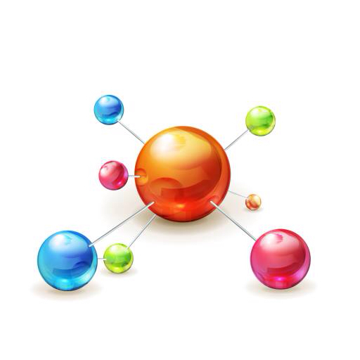 원자, 공, 공, 색상, 색상, 오렌지, 그린, 핑크, 블루 Natis76