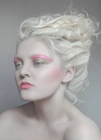 šminka, ružičasta, kosa, plava, žena Flexflex - Dreamstime