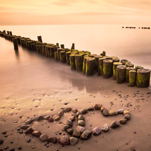 물, 마음, 마음, 돌, 나무, 모래, 해변 Manuela Szymaniak (Manu10319)