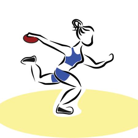 sport, sport, bacanje, žena, žuta, plava Nuriagdb - Dreamstime