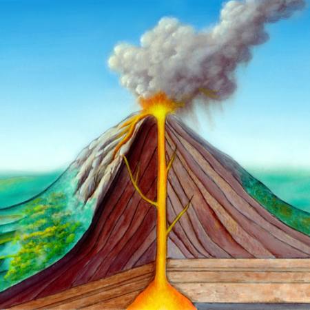 erupcija, crtani, priroda, vatra, dim Andreus - Dreamstime