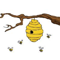 Pixwords 와 이미지 grana, pčela, košnica, žuta Dedmazay - Dreamstime