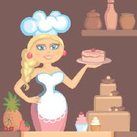 Pixwords 와 이미지 dama, plava, kuhar, kolač, žena, kuhinja Klavapuk - Dreamstime