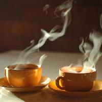 Pixwords 와 이미지 vruće, kava, kava, dim, šalice Sergei Krasii - Dreamstime