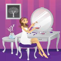 Pixwords 와 이미지 žena, šminka, drvo, ogledala, stol Artisticco Llc - Dreamstime