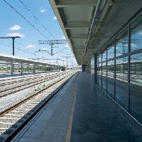 역, 기차, 트랙, 유리, 하늘, 철도 Quintanilla