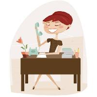učitelj, žena, telefon, radni stol, slika, crvenokosa Karola-eniko Kallai - Dreamstime