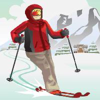 Pixwords 와 이미지 skijaški, zima, snijeg, planine, naselje, crvena Artisticco Llc - Dreamstime